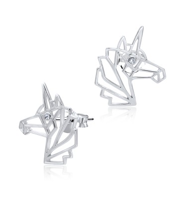 Unicorn Shaped Silver Stud Earring STS-3731